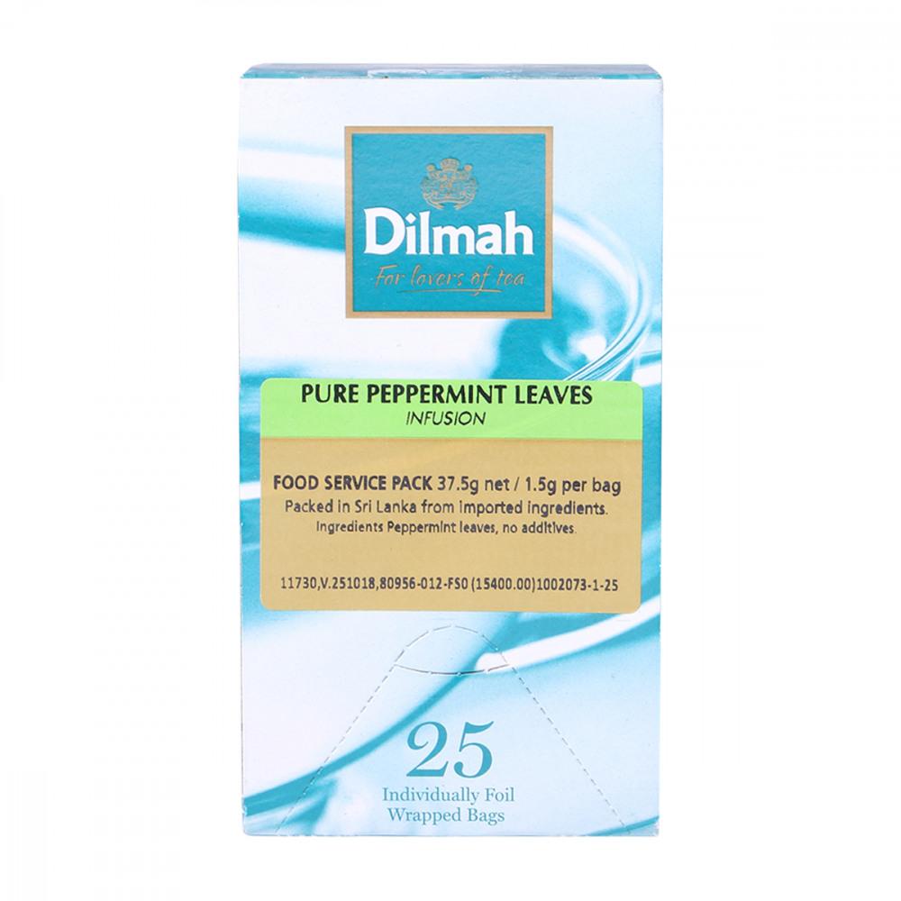 DILMAH PURE PEPPERMINT LEAVES FOIL ENVELOP BLACK TEA BAG 25S