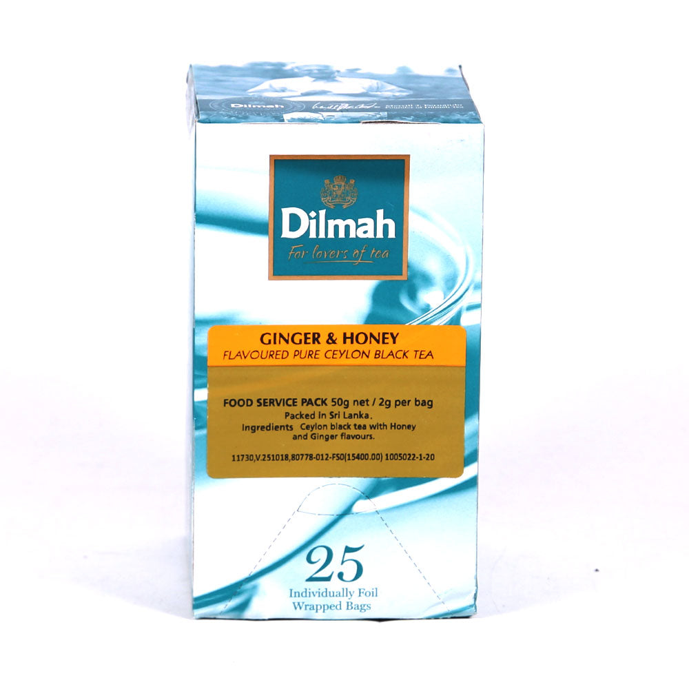 DILMAH GINGER & HONEY FOIL ENVELOP BLACK TEA BAG 25S 50GM