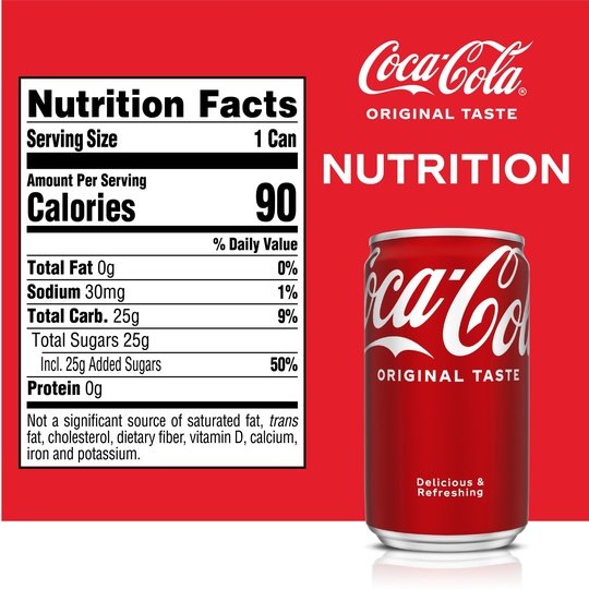 Coca-Cola Mini Soda Pop Soft Drink, 7.5 fl oz, 6 Pack Cans