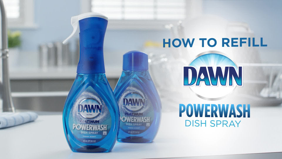 Dawn Platinum Powerwash Dish Spray, Dish Soap, Lemon Starter Kit, 16 fl oz