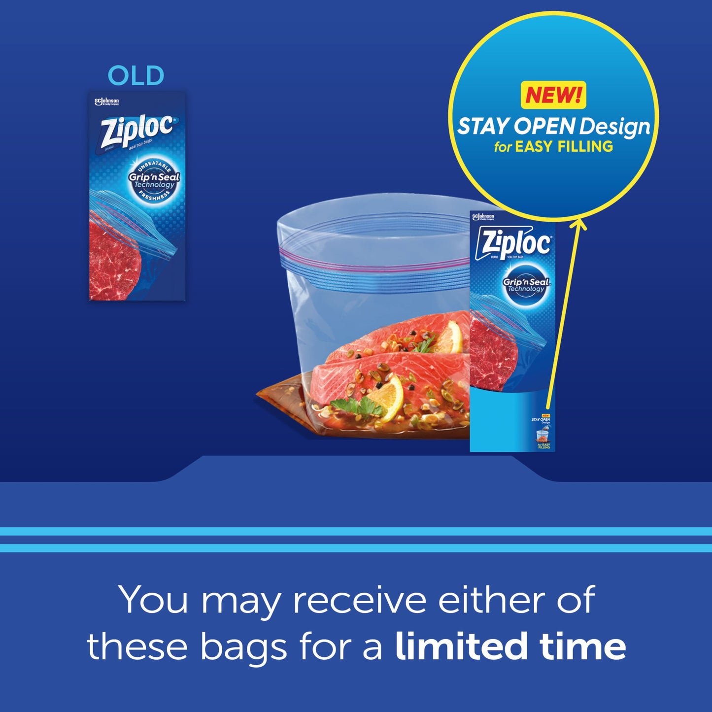 Ziploc® Brand Freezer Bags with New Stay Open Design, Quart, 75, Patented Stand-up Bottom, Easy to Fill Freezer Bag, Unloc a Free Set of Hands in the Kitchen, Microwave Safe, BPA Free