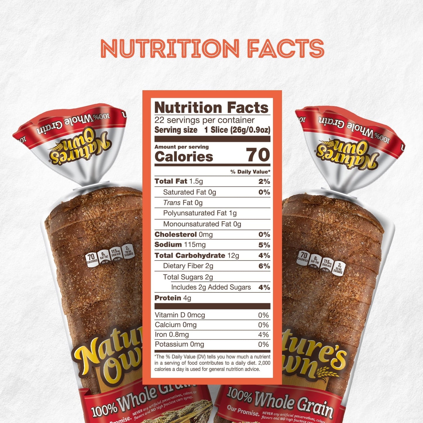 Nature's Own 100% Whole Grain Sliced Sandwich Bread, 20 oz