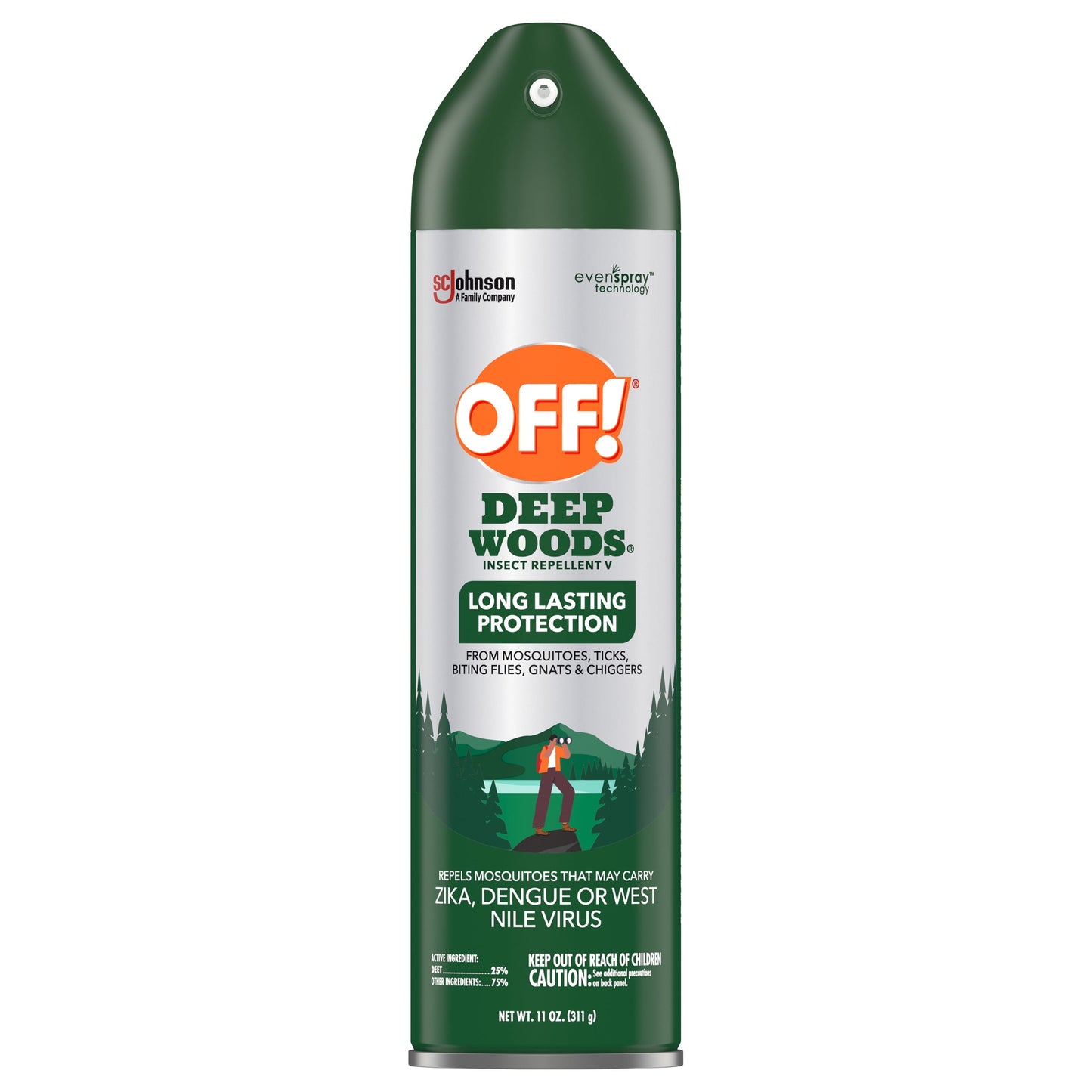 OFF! Deep Woods Insect Repellent V, Up to 8 Hours of Mosquito Protection with DEET, 11 oz