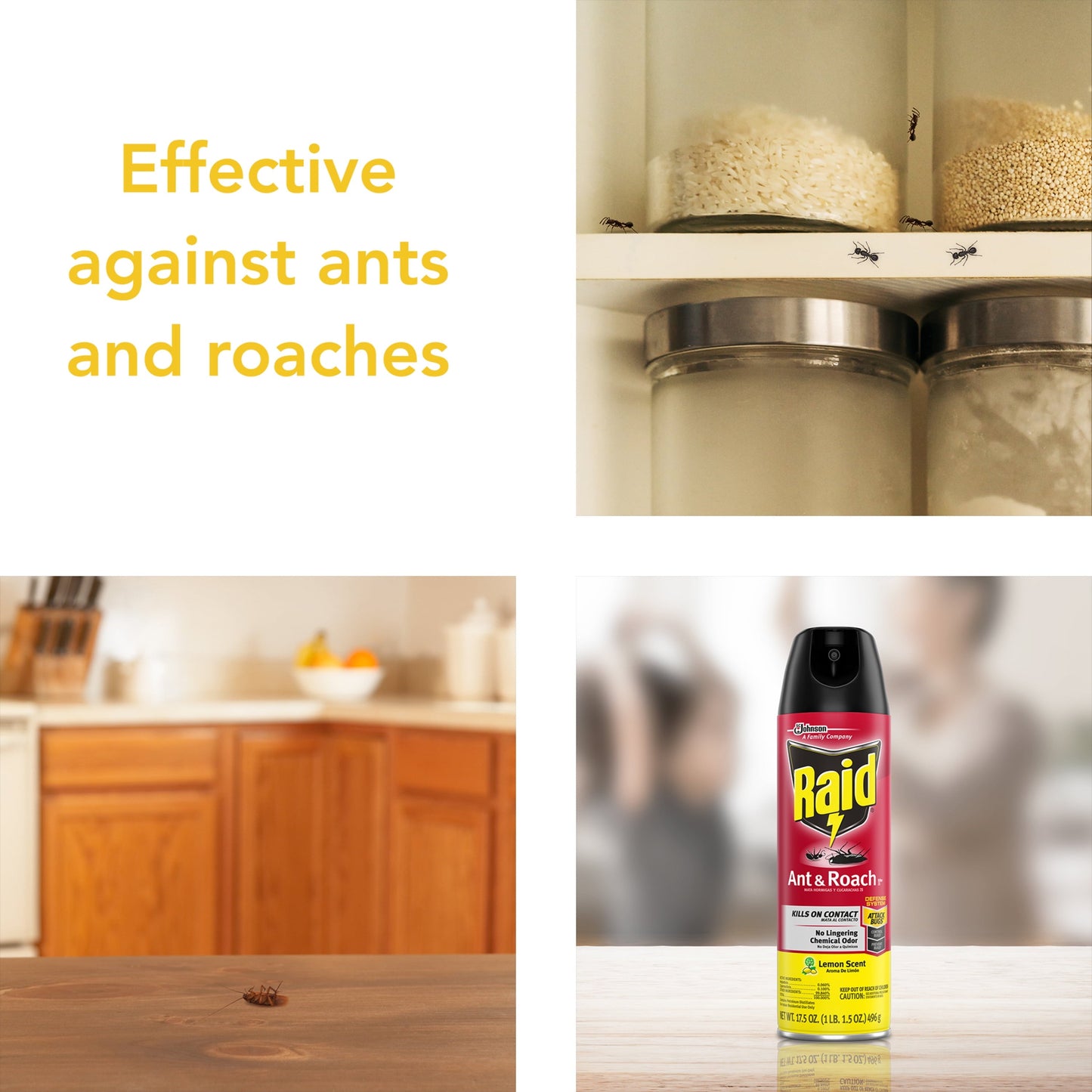 Raid® Ant & Roach Killer 26, Lemon Fresh Scent, 17.5 oz