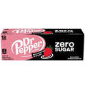 Dr Pepper Zero Sugar Strawberries and Cream Soda Pop, 12 fl oz, 12 Pack Cans