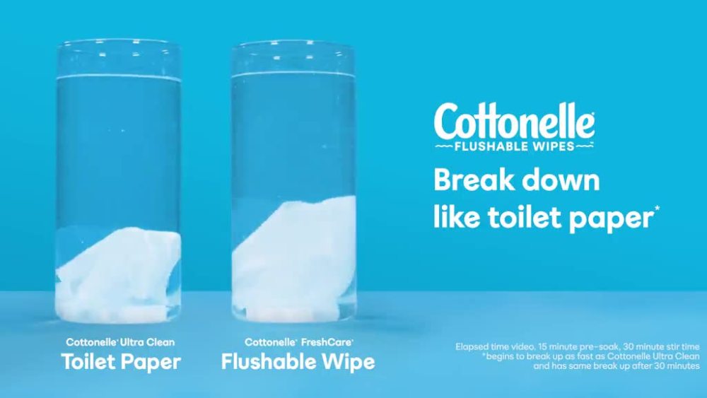 Cottonelle Fresh Care Flushable Wipes, 2 Flip-Top Packs, 42 Wipes per Pack (84 Total)