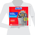 Hefty Ultra Strong Multipurpose Large Trash Bags, Black, Unscented Scent, 33 Gallon, 40 Count