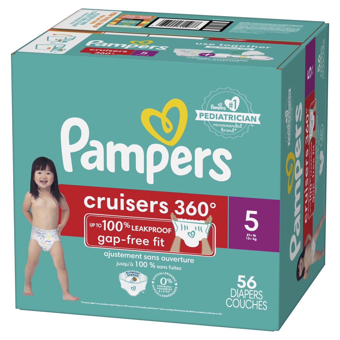 Pampers Cruisers Diapers 360 Size 5, 56 Count