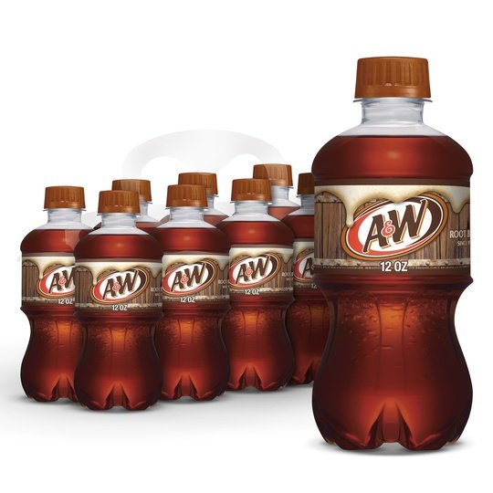 A&W Caffeine-Free, Low Sodium Root Beer Soda Pop, 12 Fl Oz, 8 Pack Bottles