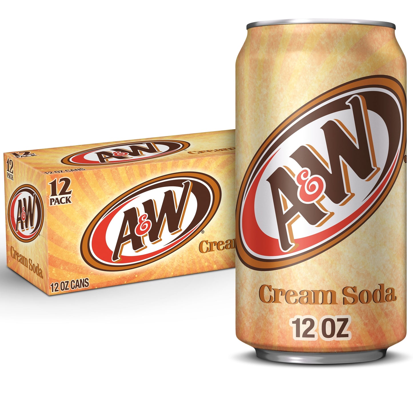 A&W Cream Soda, 12 fl oz, 12 Pack Cans