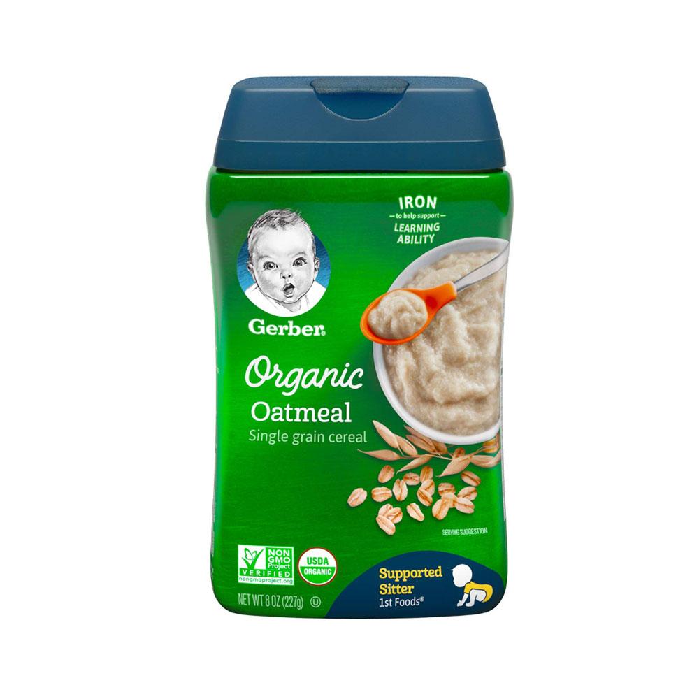 GERBER BABY CEREAL ORGANIC OATMEAL 227 GM BASIC