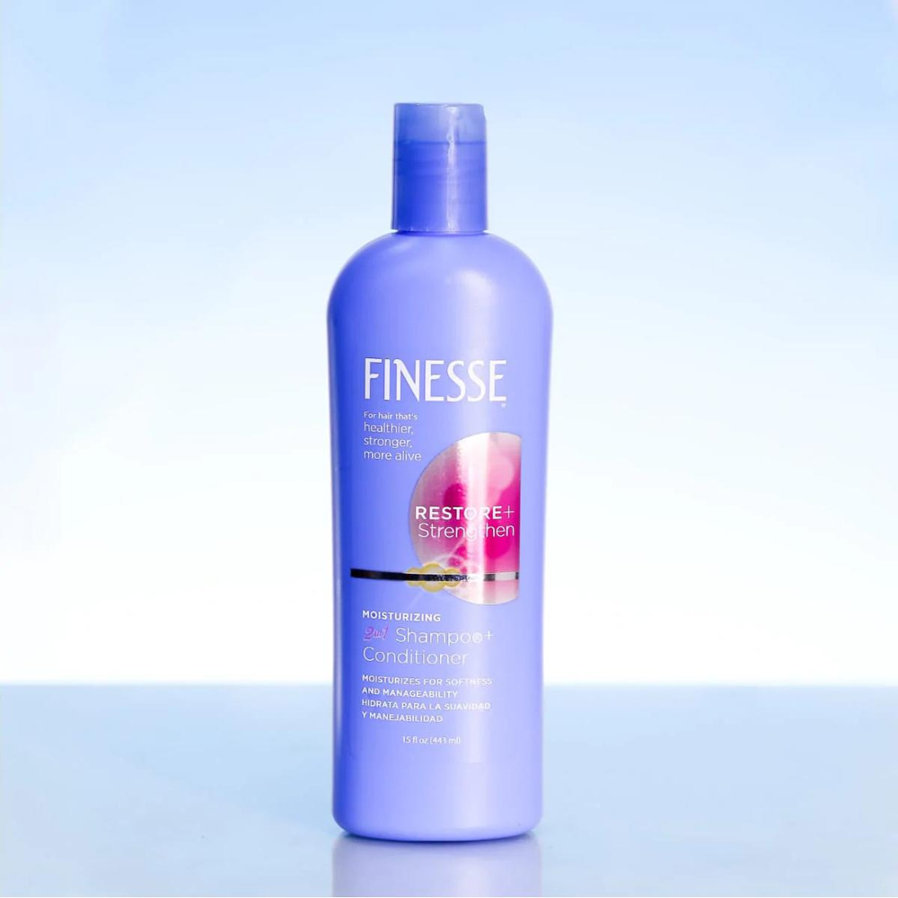 FINESSE SHAMPOO MOISTURIZING RESTORE STRENGTHEN 2IN1 443 ML