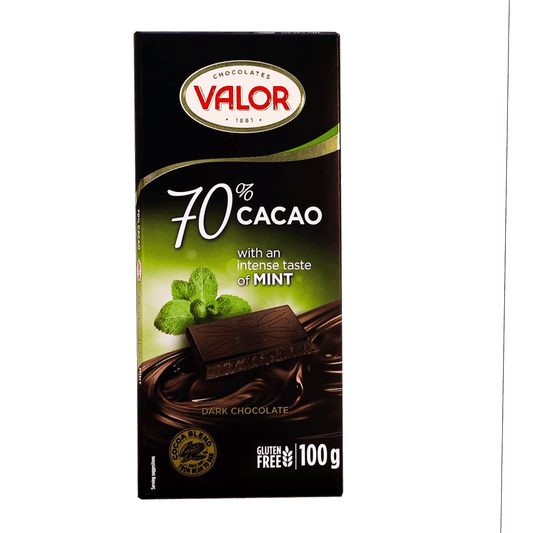 VALOR DARK CHOCOLATE MINT 70% COCOA 100 GM