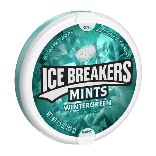 ICE BREAKERS SOURS WINTER GREEN MINTS SUGAR FREE 42 GM