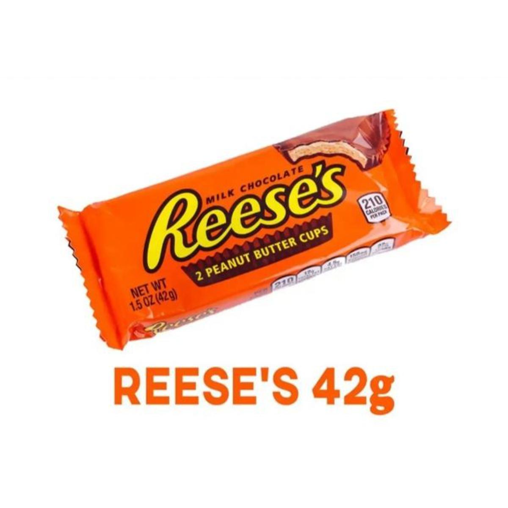 REESES MILK CHOCLATE 2 PEANUT BUTTER CUPS 42 GM