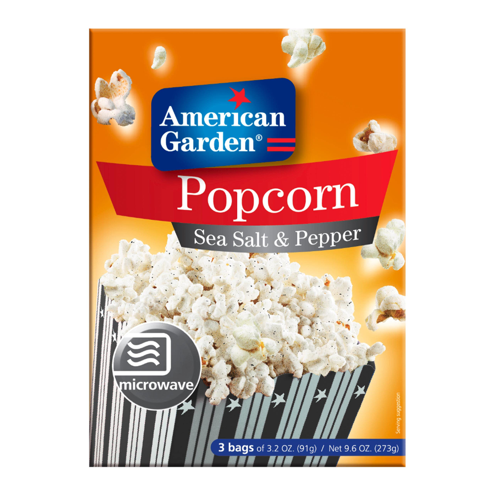 AMERICAN GARDEN POP CORN SEA SALT AND PEPPER 273 GM