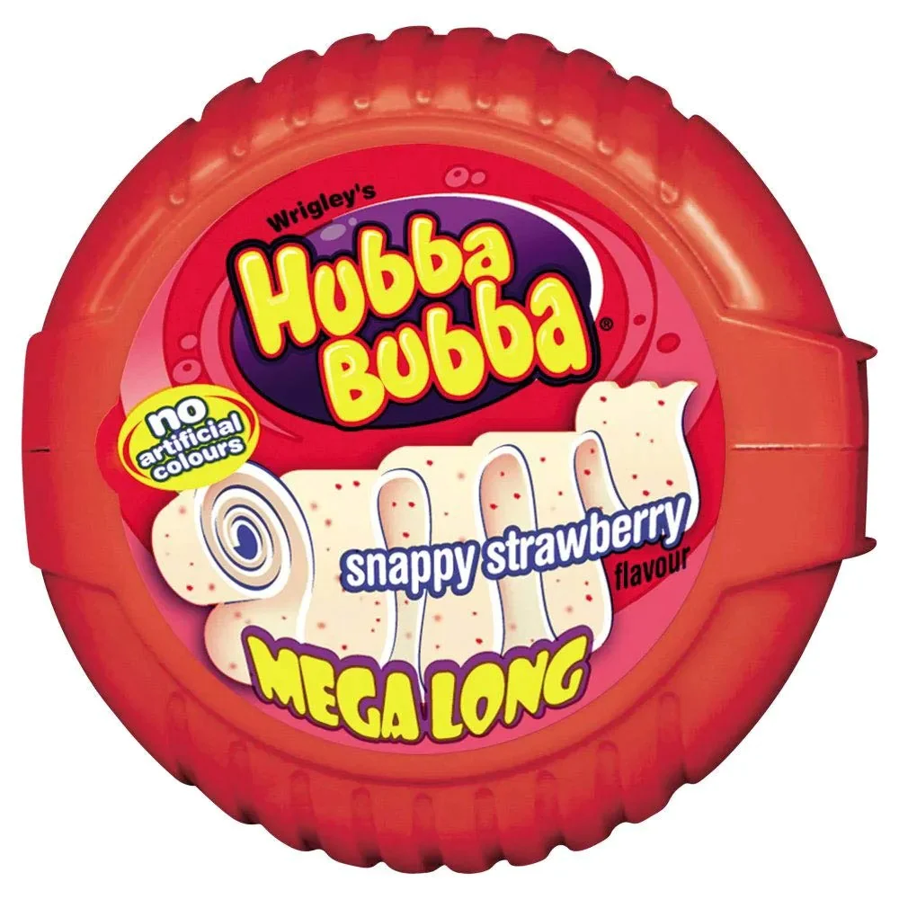 WRIGLEYS  HUBBA BUBBA GUM SNAPPY STRAWBERRY 56 GM