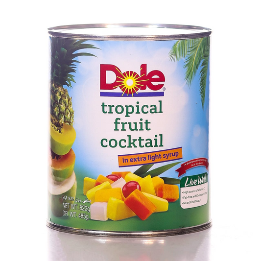 DOLE TROPICAL FRUIT COCKTAIL IN EXTRA LIGHT SYRUP 822 GM