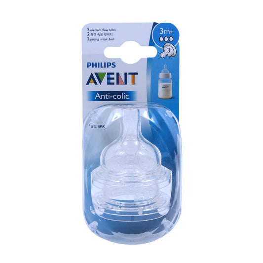 PHILIPS AVENT TEATS FLOW 2 MEDIUM 3M+ 2PC SCF633/27