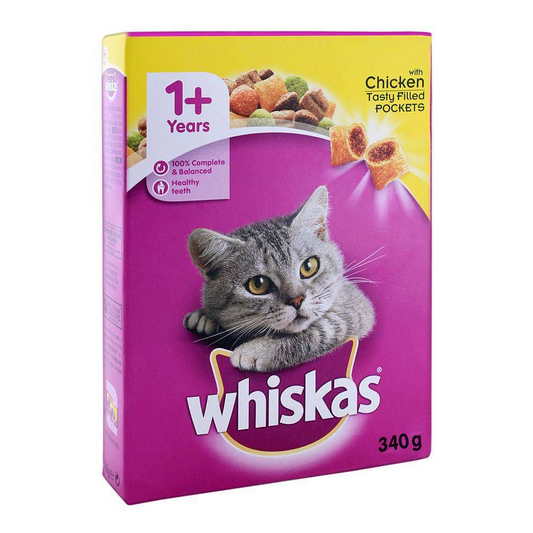 WHISKAS CAT FOOD CHICKEN 1+ YEAR 340 GM BASIC