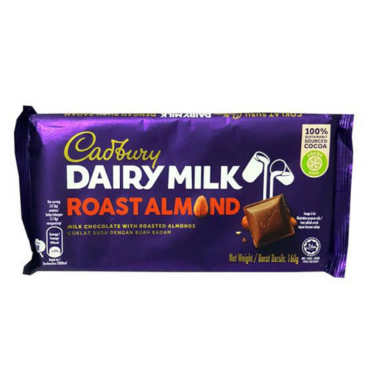 CADBURY DAIRY MILK CHOCOLATE ROAST ALMOND 160 GM