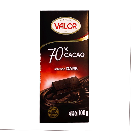 VALOR DARK CHOCOLATE 70% COCOA INTENSE 100 GM