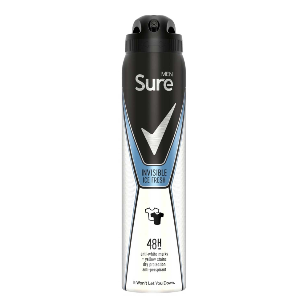 SURE DEODORANT INVISIBLE ICE MEN 250 ML