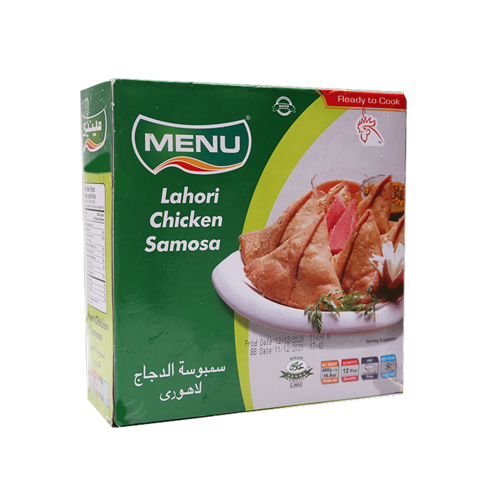 MENU LAHORI CHICKEN SAMOSA 12 PCS 480 GM