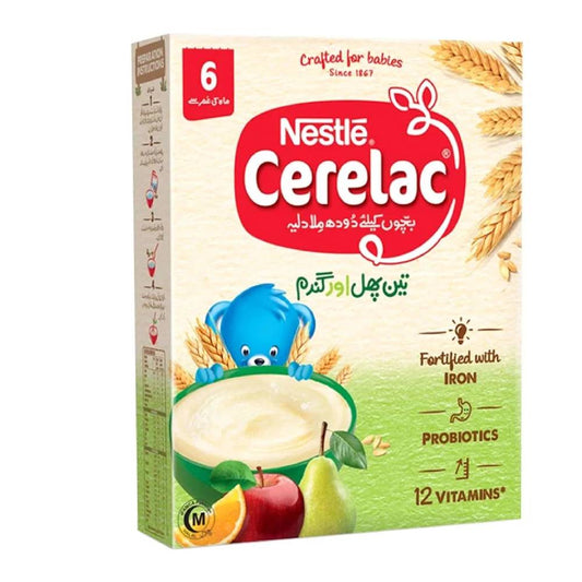 NESTLE CERELAC THREE FRUITS AND WHEAT 350 GM