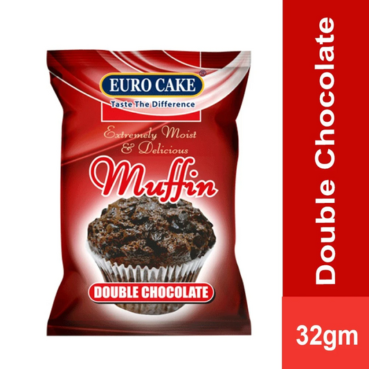 EURO MUFFIN CAKE DOUBLE CHOCOLATE PC 32 GM