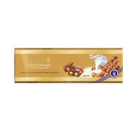 LINDT PREMIUM CHOCOLATE GOLD MILK HAZELNUT 300 GM