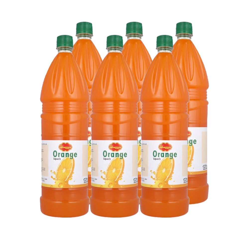 SHEZAN SQUASH ORANGE 1.5 LTR- CARTON