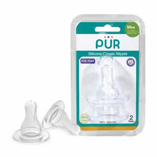 PUR SILICONE NIPPLE MEDIUM FLOW STANDARD NECK 3206 2 PC