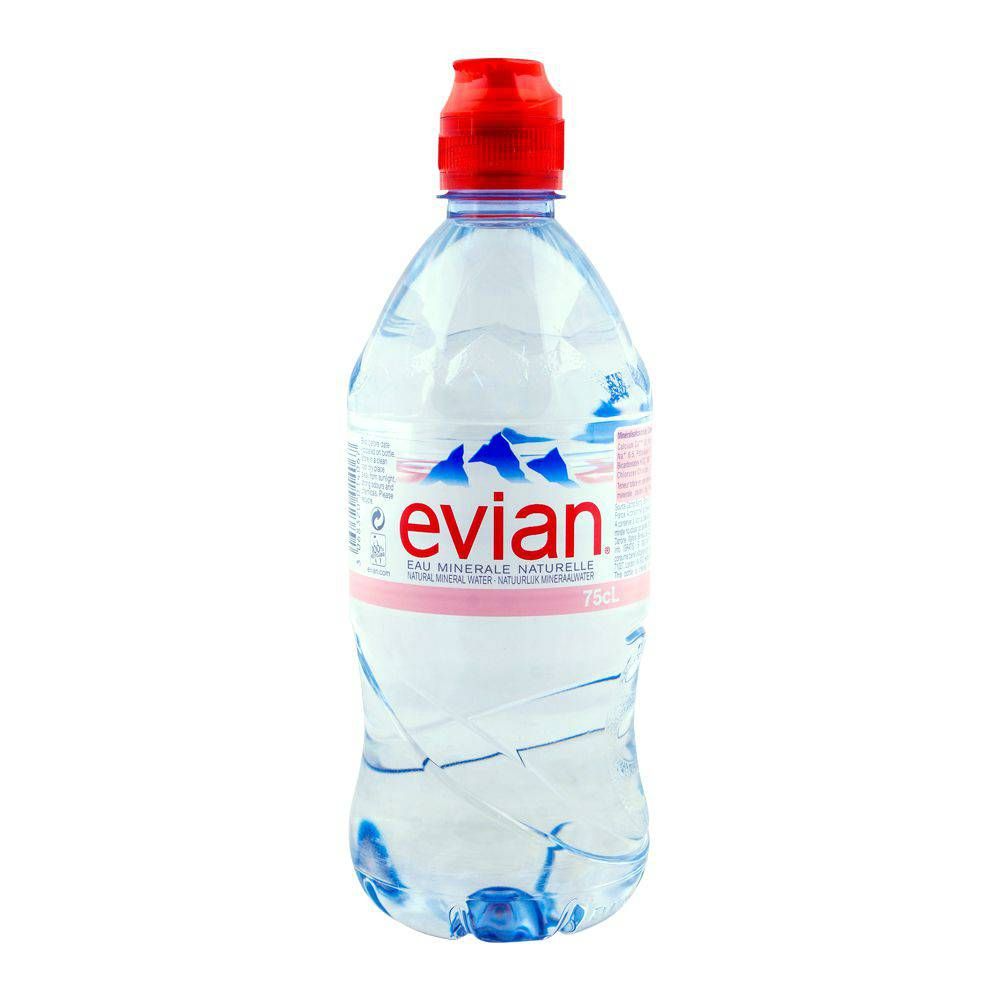 EVIAN PURE MINERAL WATER BOTTLE 750 ML