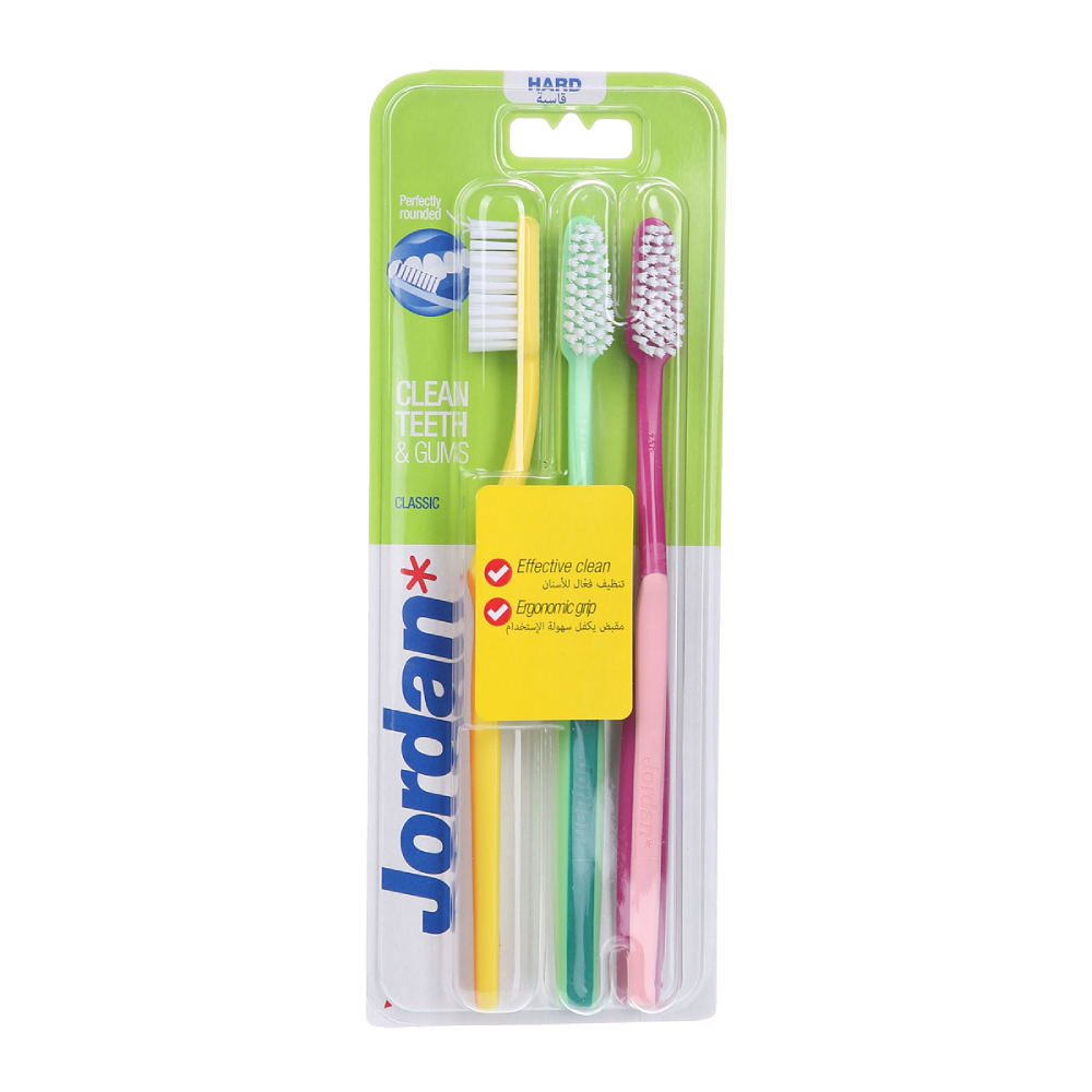 JORDAN TOOTH BRUSH 3 PC HARD PACK