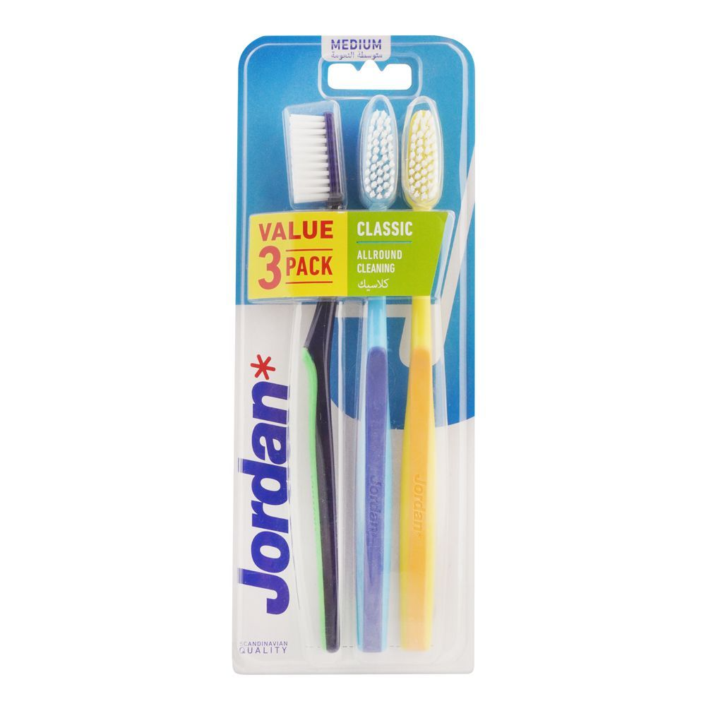 JORDAN TOOTH BRUSH 3 PC MEDIUM PACK