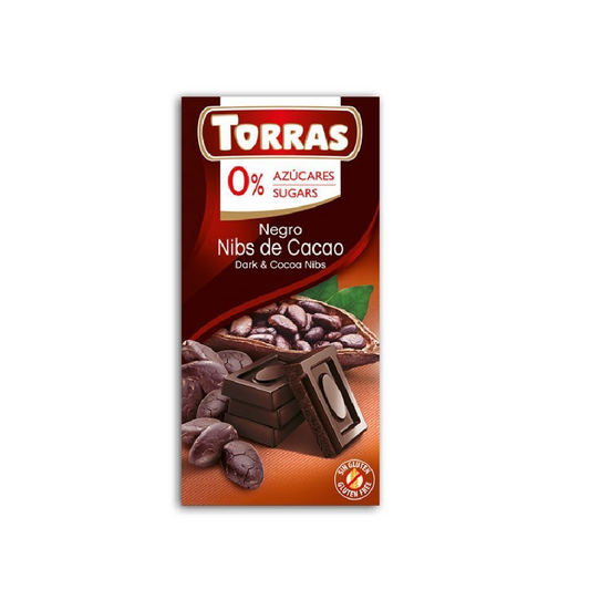 TORRAS DARK CHOCOLATE WITH COCOA NIBS 75G