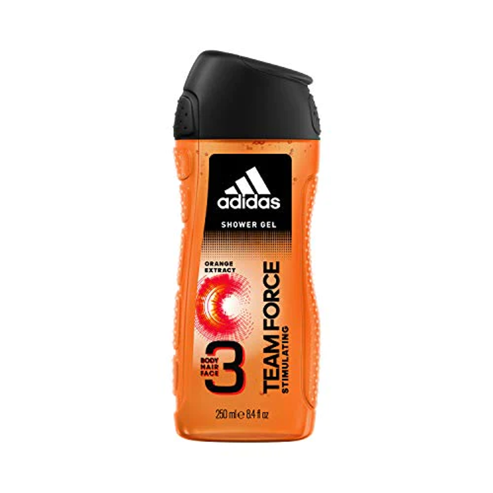 ADIDAS SHOWER GEL TEAM FORCE ORANGE EXTRACT 3IN1 250 ML