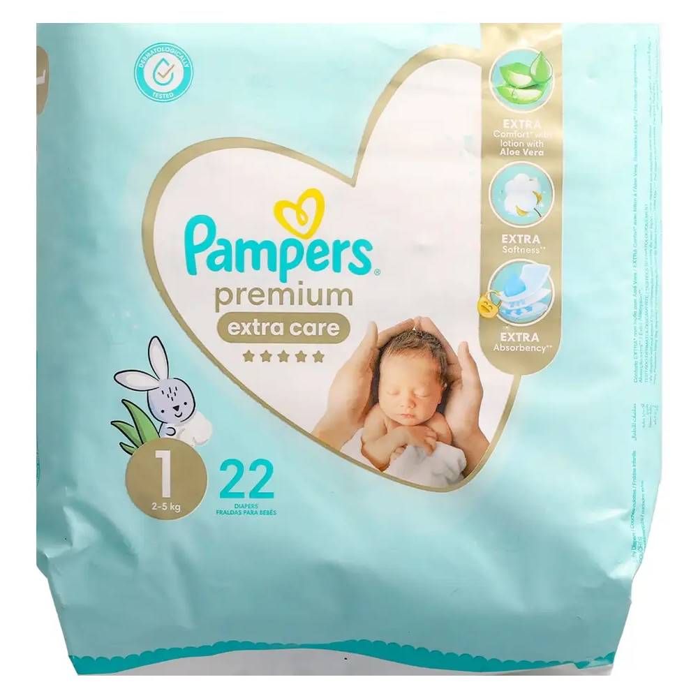 PAMPERS DIAPER PREMIUM EXTRA CARE NEW BORN 1 22PCS