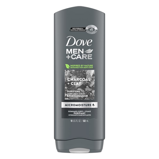 DOVE MEN CARE BODY AND FACE WASH CHARCOAL CLAY 400 ML BASIC