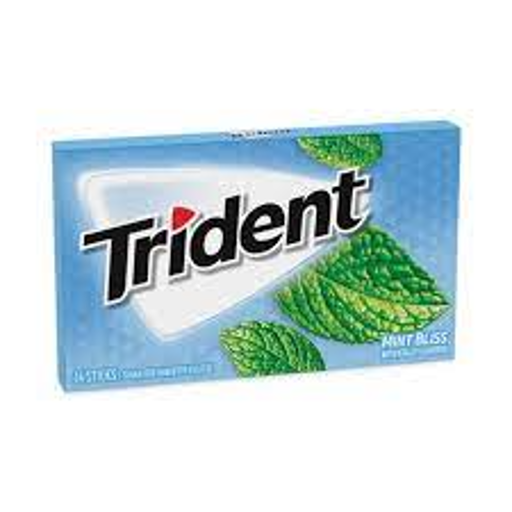 TRIDENT SUGAR FREE GUM MINT BLISS 14 STICKS BASIC