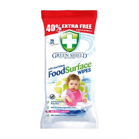 GREEN SHIELD WIPES FOOD SURFACE 70PC