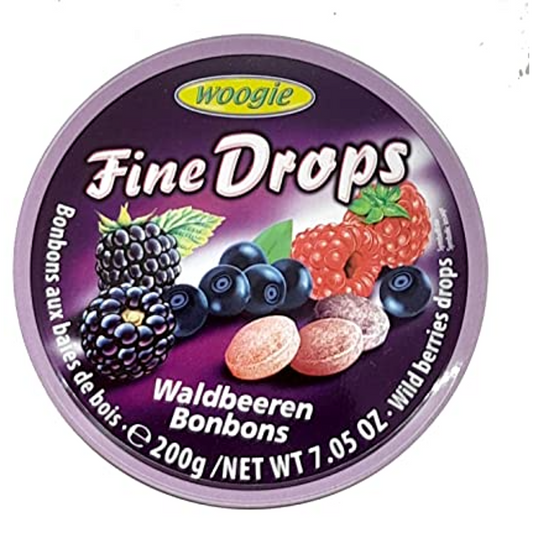 WOOGIE FINE DROPS CANDY WALDBEEREN BONBONS 200 GM