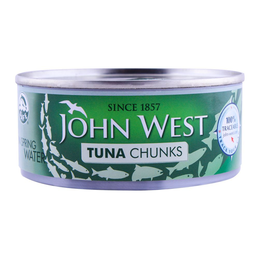 JOHN WEST TUNA CHUNKS IN SPRING WATER TIN 145 GM