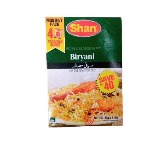 SHAN BIRYANI MASALA MONTHLY PACK 4X45 GM