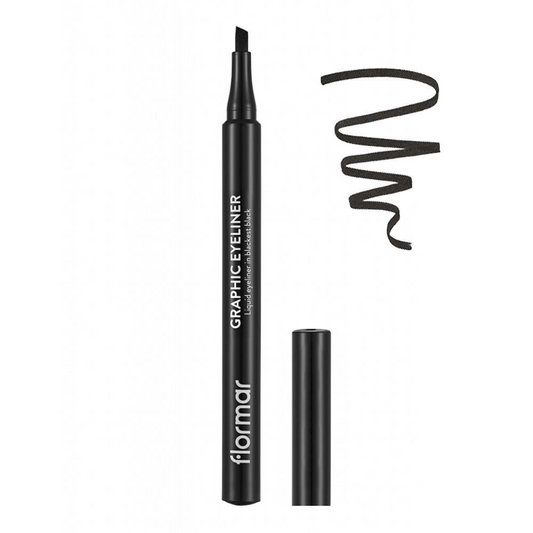 FLORMAR GRAPHIC BLACK EYELINER LIQUID BLACKEST BLACK