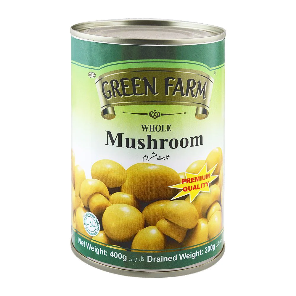 GREEN FARM MUSHROOM WHOLE TIN 400 GM