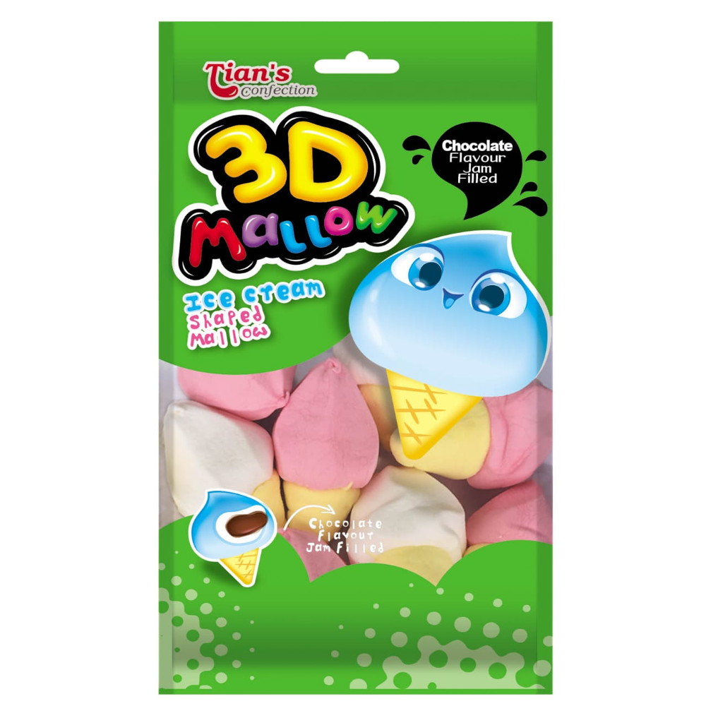 TIANS 3D MALLOW ICE CREAM SHAPED BAG 100 GM