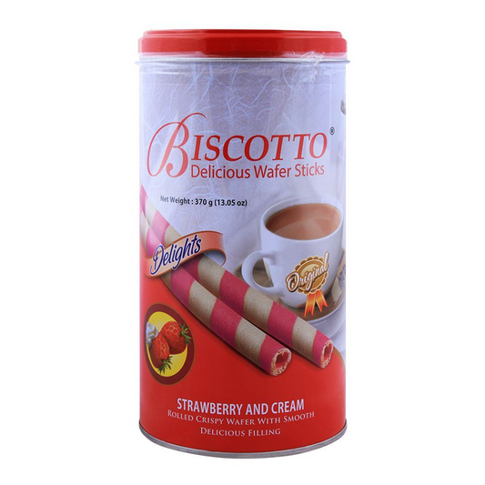 BISCOTTO WAFFERS STICKS STRAWBERRY DELIGHTS 370 GM