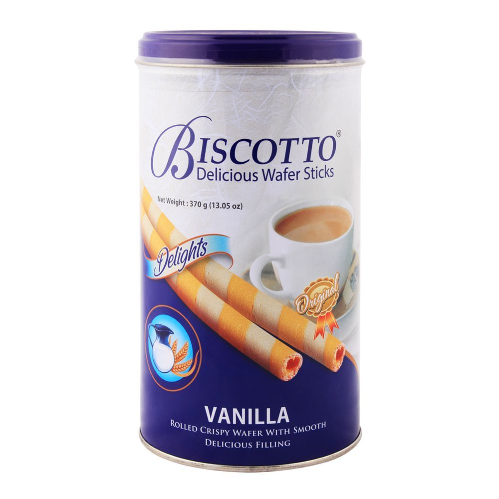 BISCOTTO WAFERS STICKS VANILLA DELIGHTS 370 GM